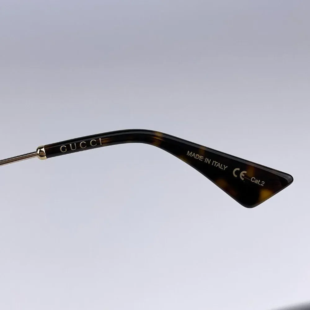 NEW Gucci Logo GG0817S 006 Gold Gray Geometric Oversized Metal Women Sunglasses - Picture 10 of 11